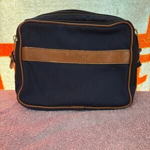 L.L. Bean 9x7 Waist Bag Navy Canvas Leather Trim